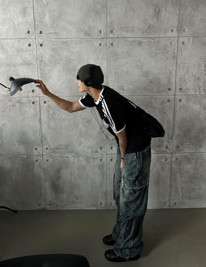Summer Cool Cargo Banding Denim Pants