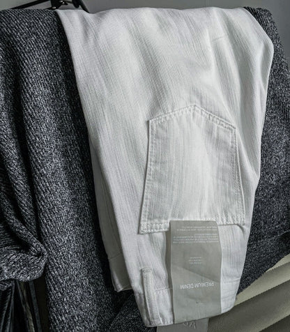 slob white wide denim pants
