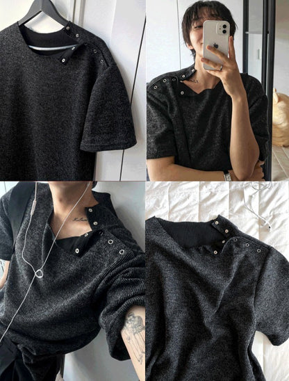 open five button golgi round knit