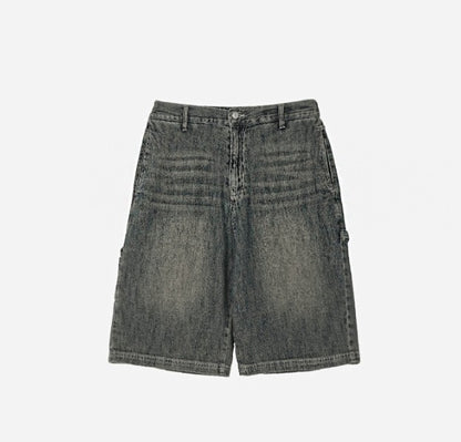 Cool Carpenter Sand Washing Half Denim Pants
