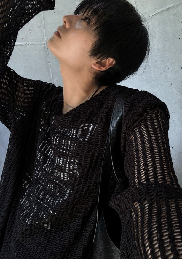 Munts Grunge Mesh Printed Knit