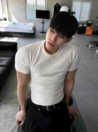 Muscle Fit Round Short-Sleeved Knitwear