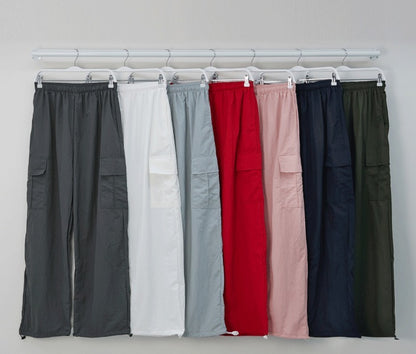 nylon cargo string pants