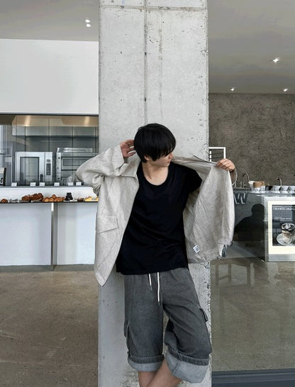 Linen Bomber Summer Jacket