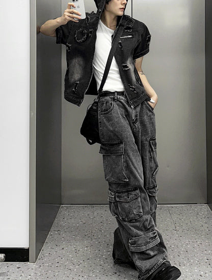 Featherlight Cargo Carpenter Wide Denim