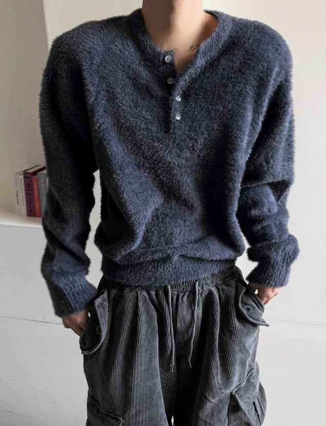 winter angora henry neck knitwear
