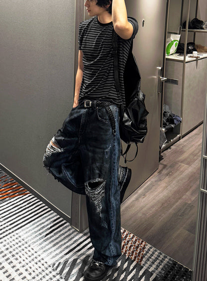 Summer Distressed Denim Pants