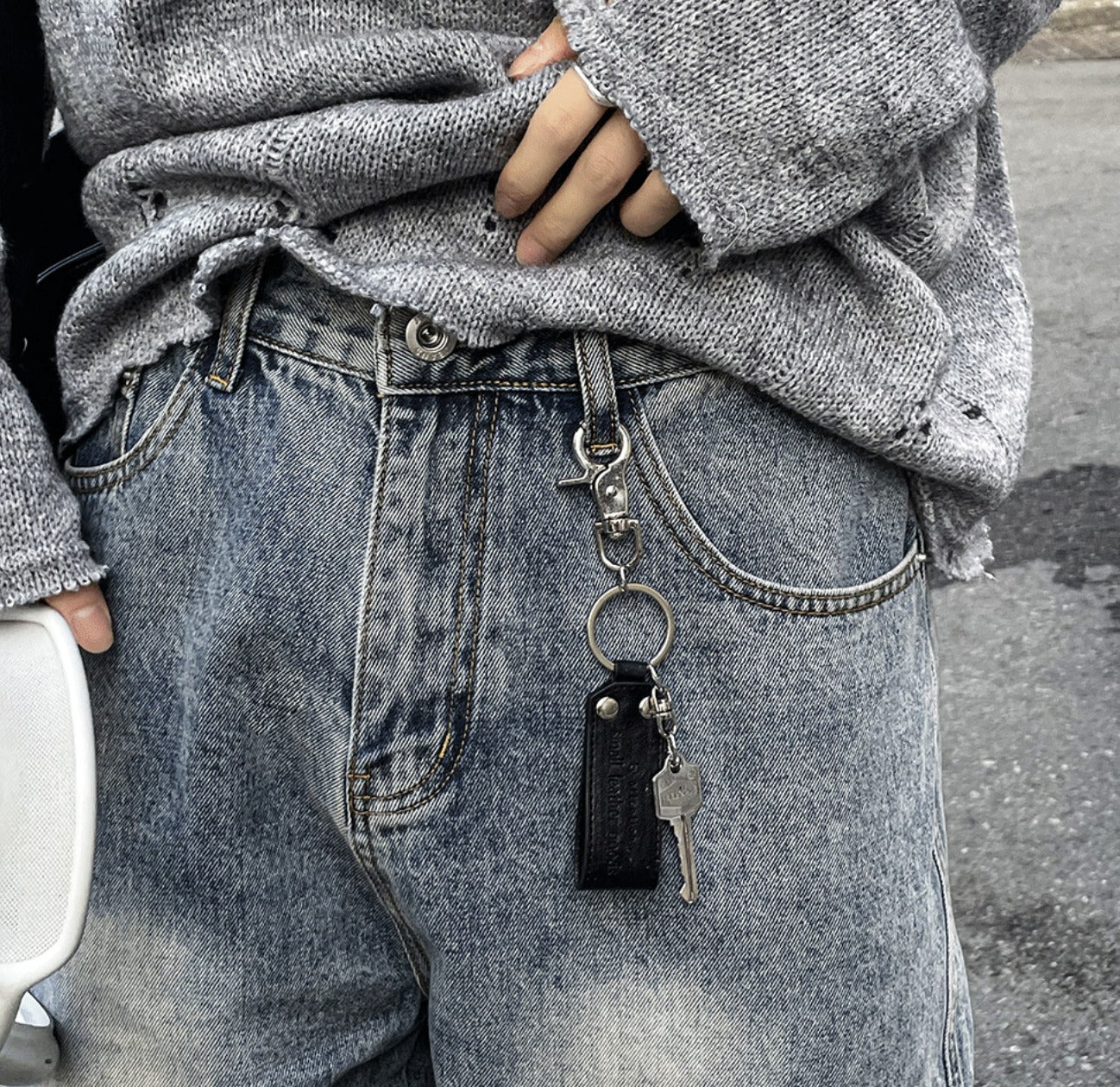 Real Leather Keyring