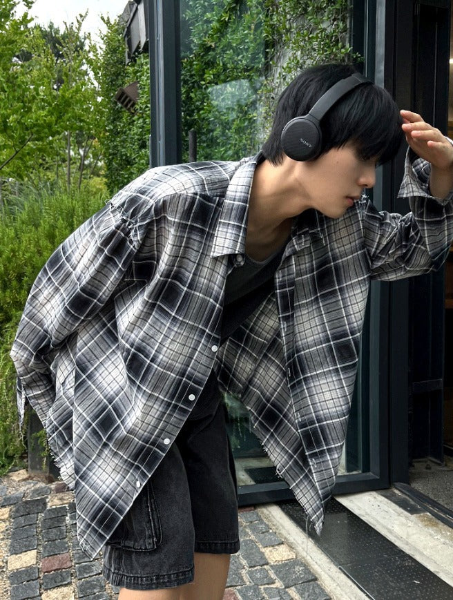 summer check board cutting shirts