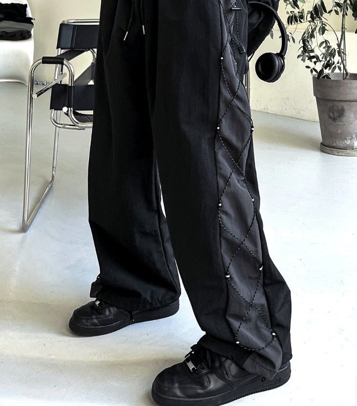 cross string nylon pants
