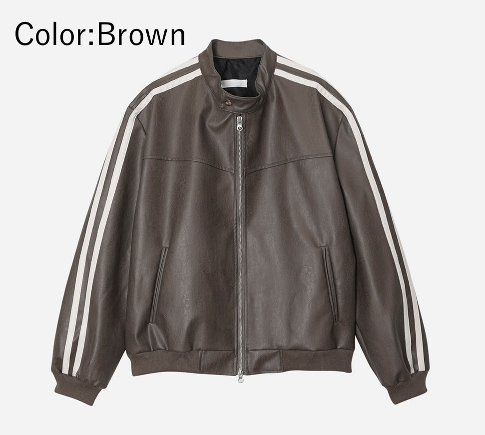 two-way biker leather jacket