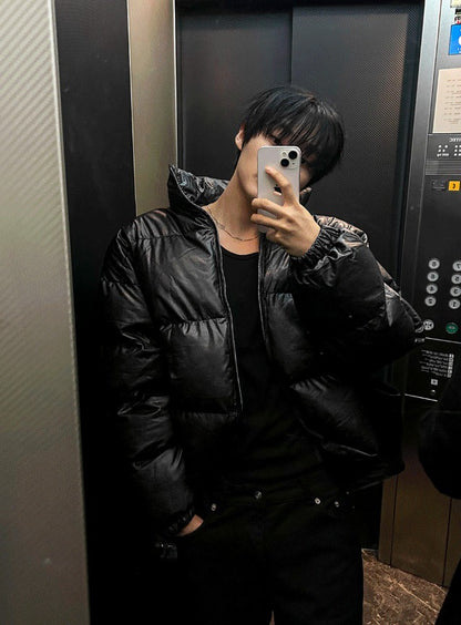 Leather black padded