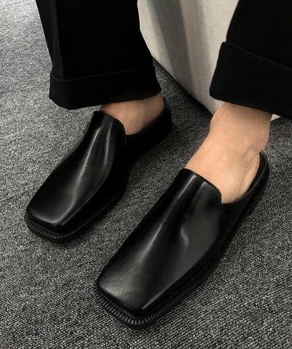 Liner Black Leather Mule