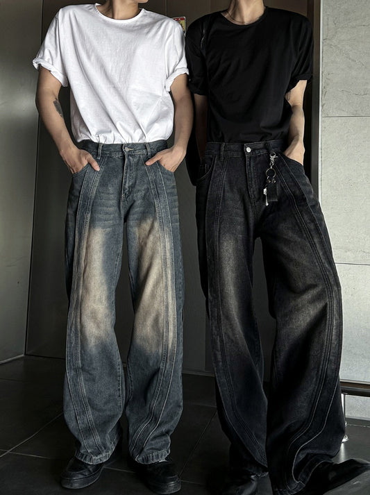 Shabey Banding Wave Washing Denim