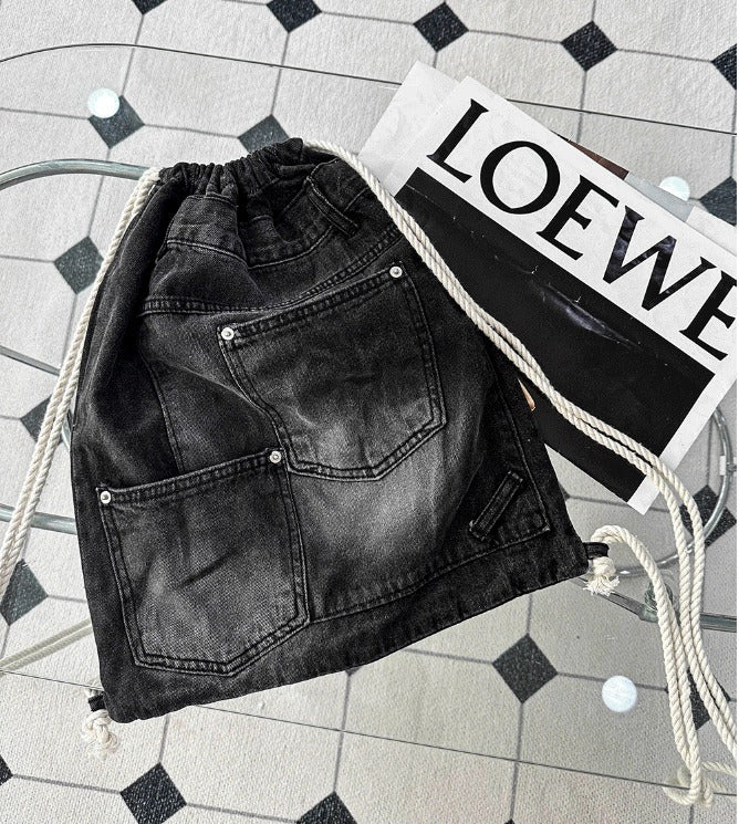 Lip Denim Pants Bag