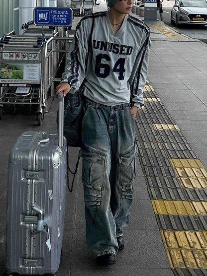 Rivet Cargo Denim Pants