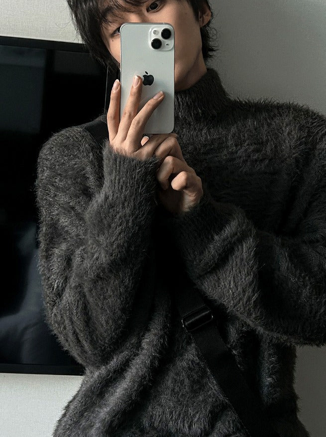 rough mohair turtleneck