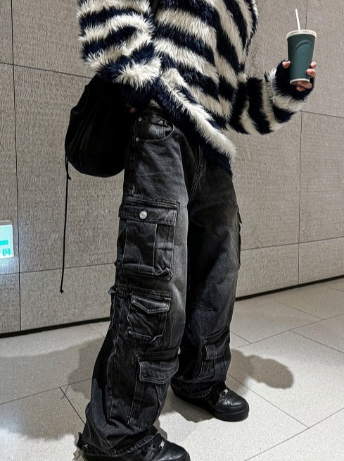 pigment multi cargo denim pants