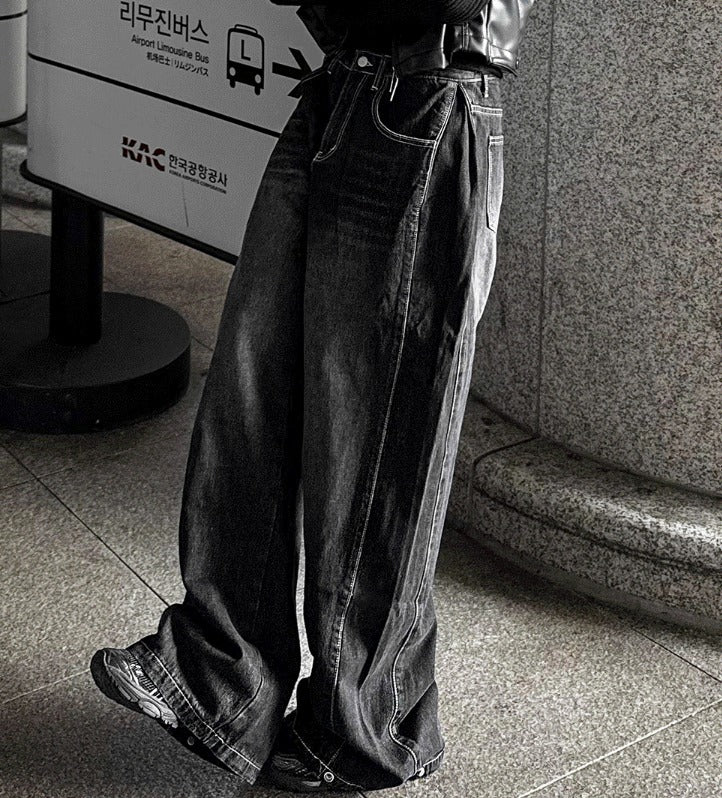 Nars Two Way Balloon Fit Folding Pintuck Denim Pants