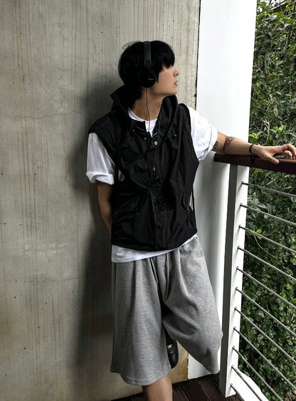 Cotton Pintuck Bermuda Training pants