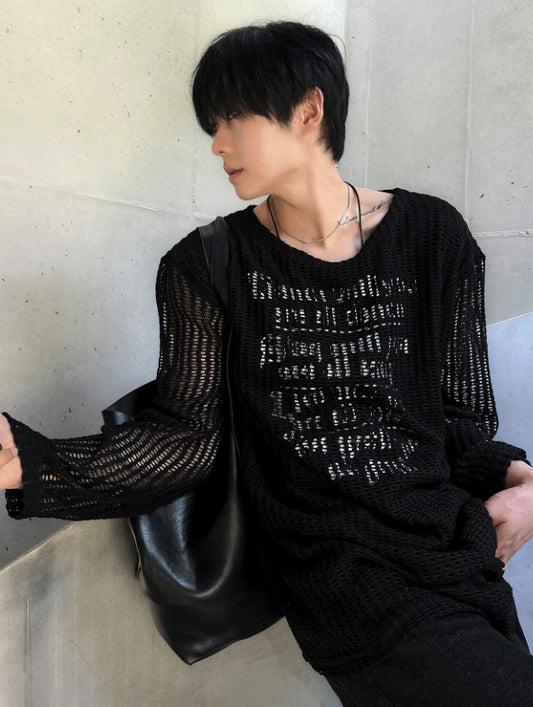 Munts Grunge Mesh Printed Knit