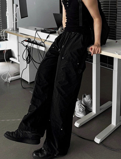 Double ni Nylon Carpenter Wide Pants