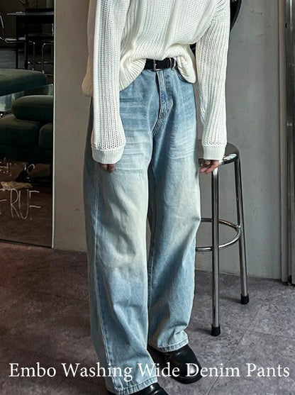 Embo Ice Washing Denim Pants