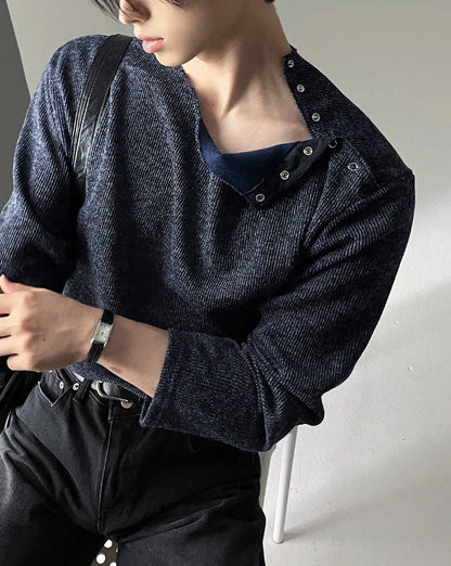 open five button golgi round knit