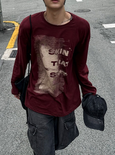 Secret Printing Long Sleeve Loose Fit T-shirt