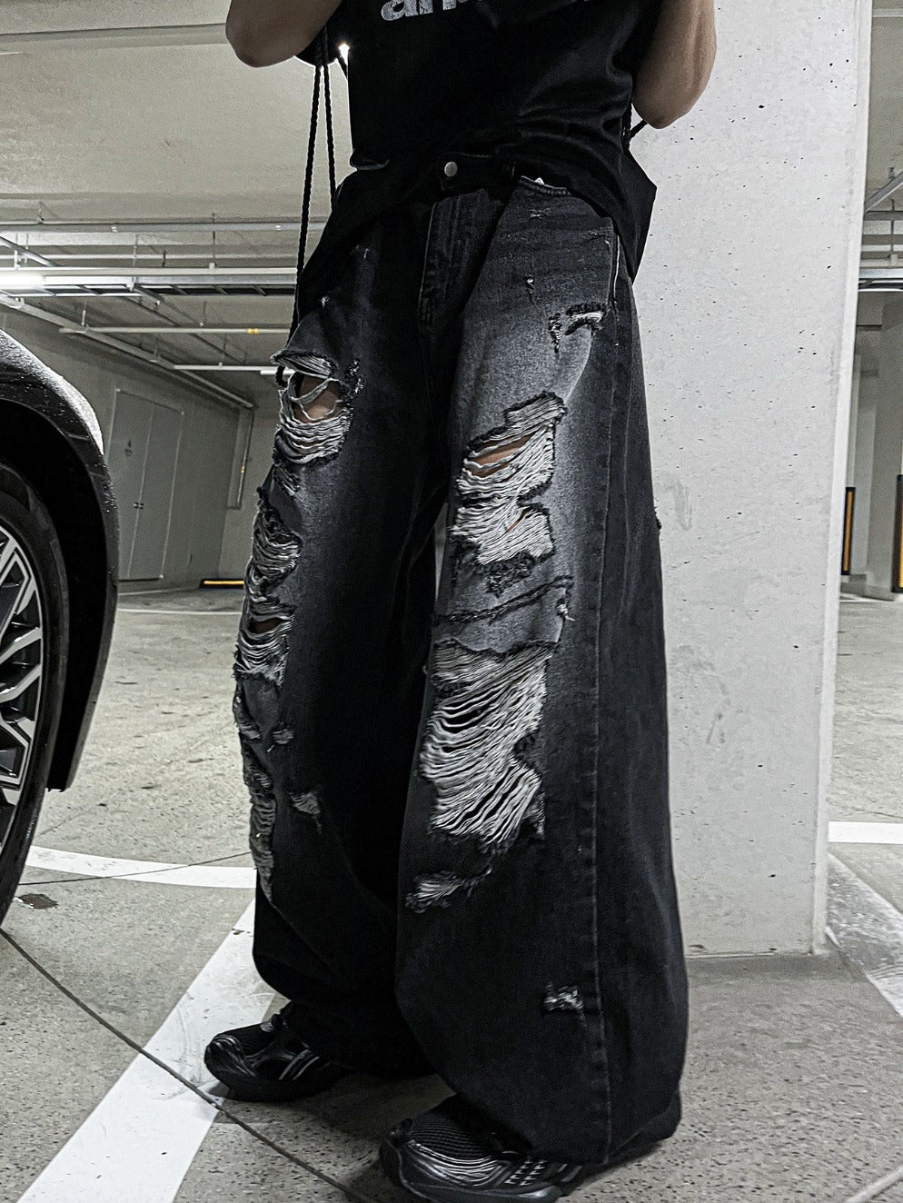 Denim Destroyed Pants