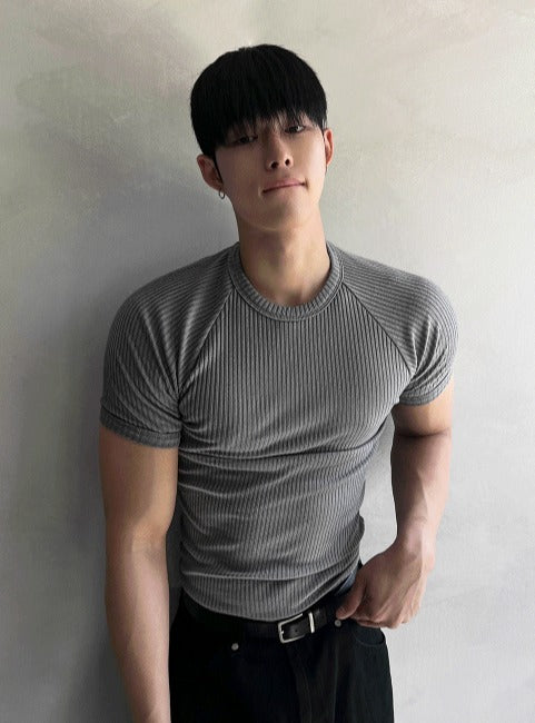 Muscle Fit Round Short-Sleeved Knitwear