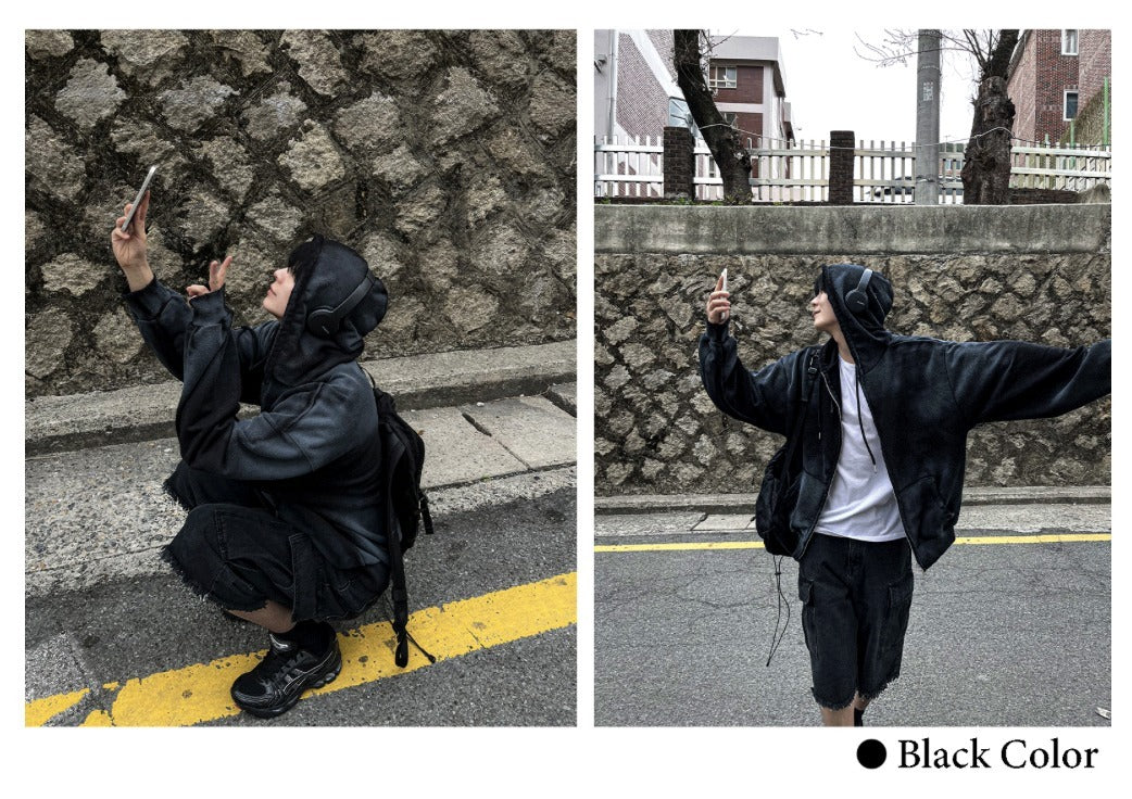 Runderwall Semi-Crop Hoodie Zip-Up