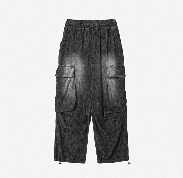 Summer Cool Cargo Banding Denim Pants