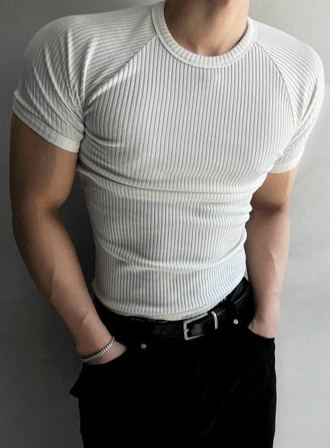 Muscle Fit Round Short-Sleeved Knitwear