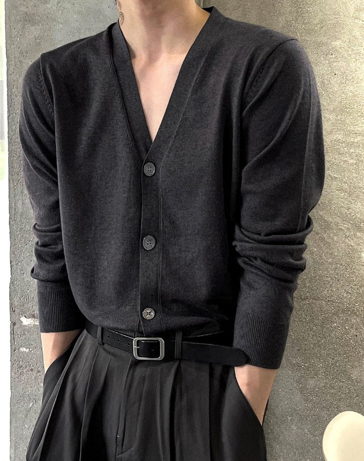 Ocean Cashmere V-neck Cardigan