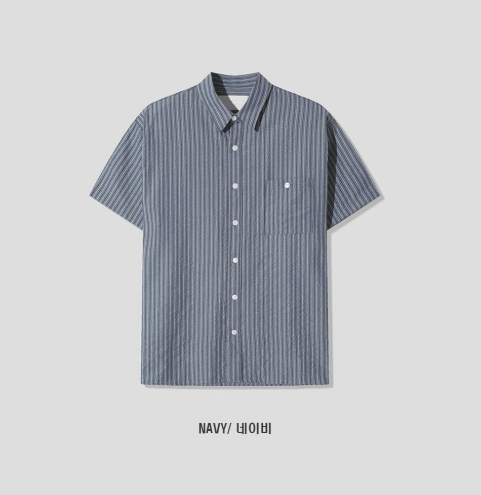 Ale Stripe Linen Short Sleeve Shirt
