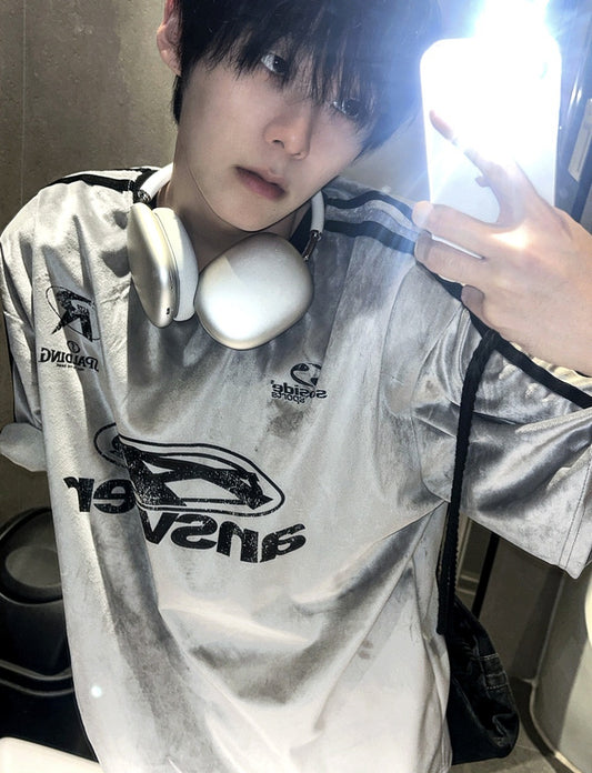 Ferrendy Velvet Track Round Short Sleeve Tee