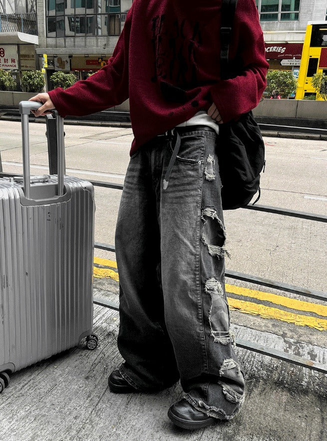 Military Camo Wide Denim