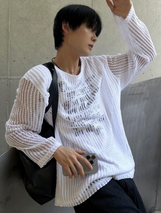Munts Grunge Mesh Printed Knit