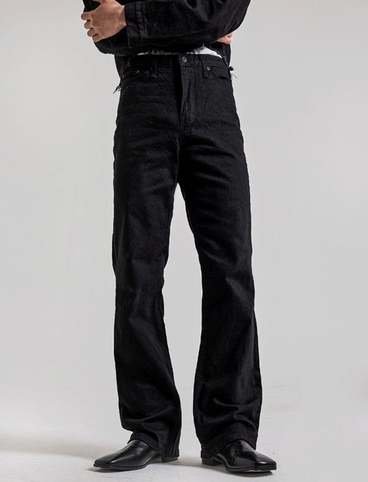 Damage Over Semi Bootcut Denim Pants