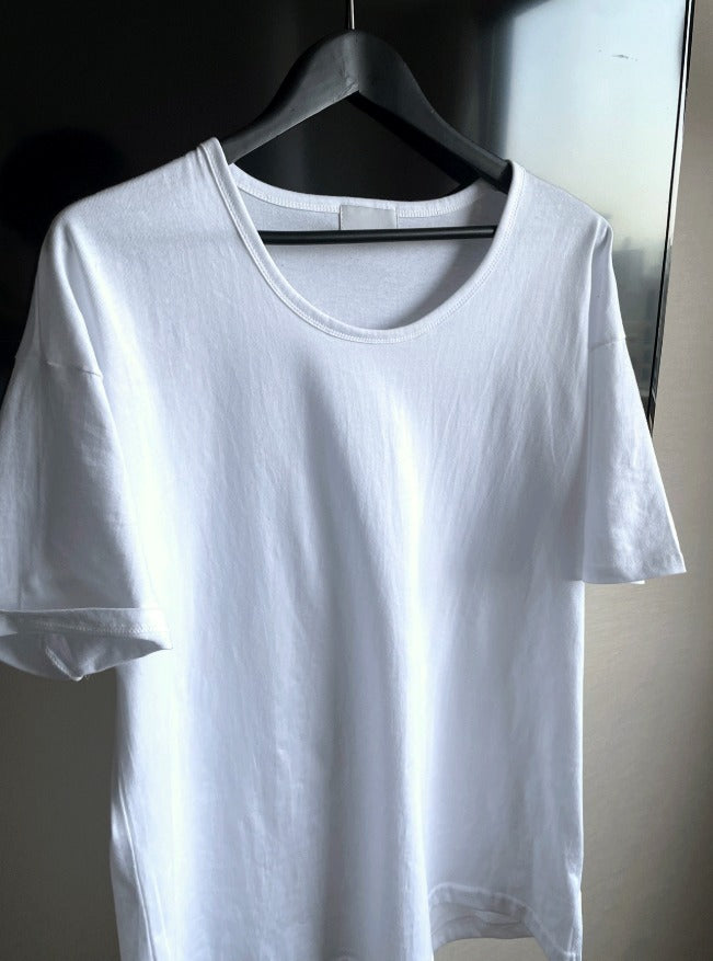 shaping round semi-wige short-sleeved T-shirt