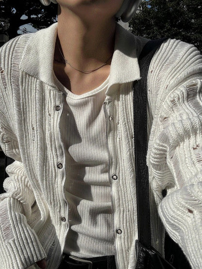 Mohair High Neck Cardigan