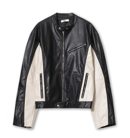 black up China leather jacket