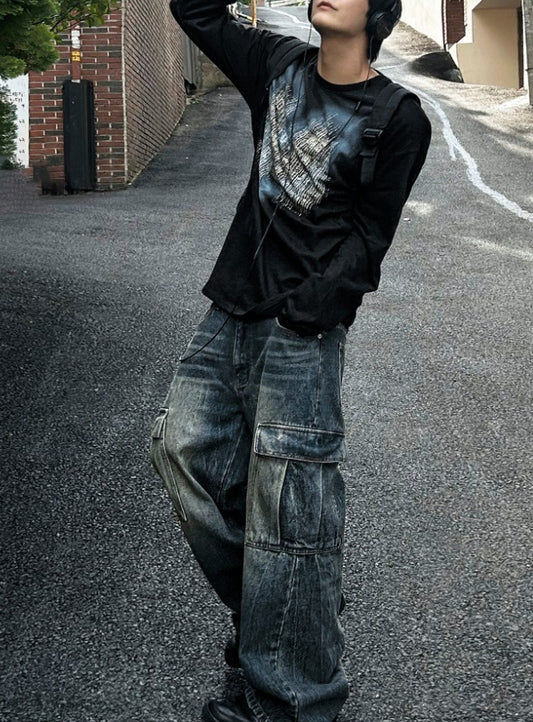 Real Washed Cargo Denim