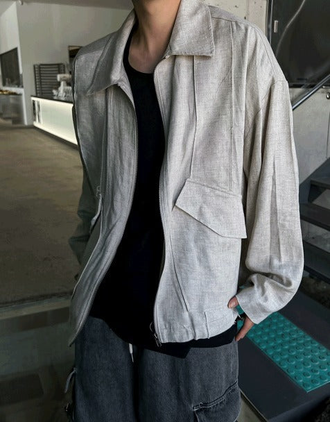 Linen Bomber Summer Jacket