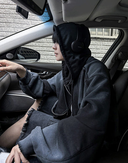 Runderwall Semi-Crop Hoodie Zip-Up