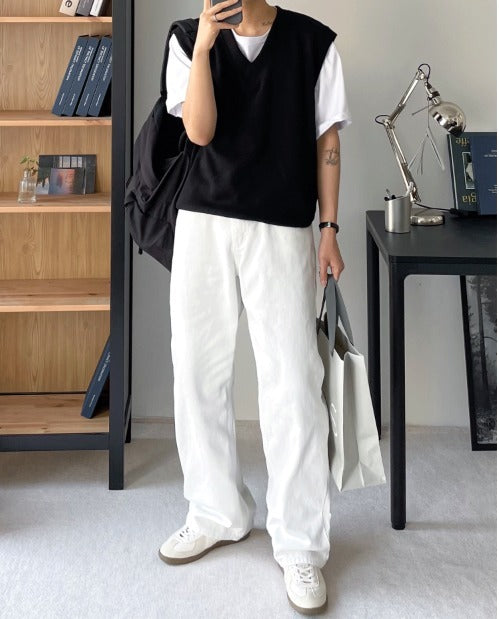 Beige & White simple Sneakers