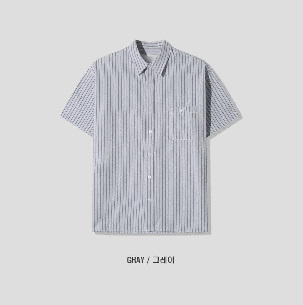 Ale Stripe Linen Short Sleeve Shirt