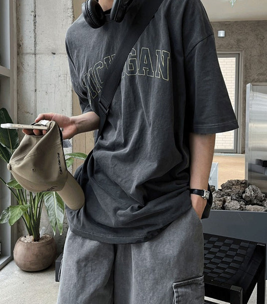 Washed Michigan Short Sleeve Tee