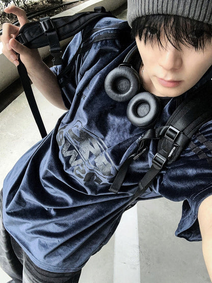 Ferrendy Velvet Track Round Short Sleeve Tee